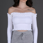 Off shoulder Pleated top
