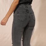 Lycra Ripped Grey Jeans